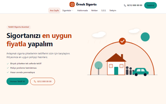 Samimi şablonunun görünümü